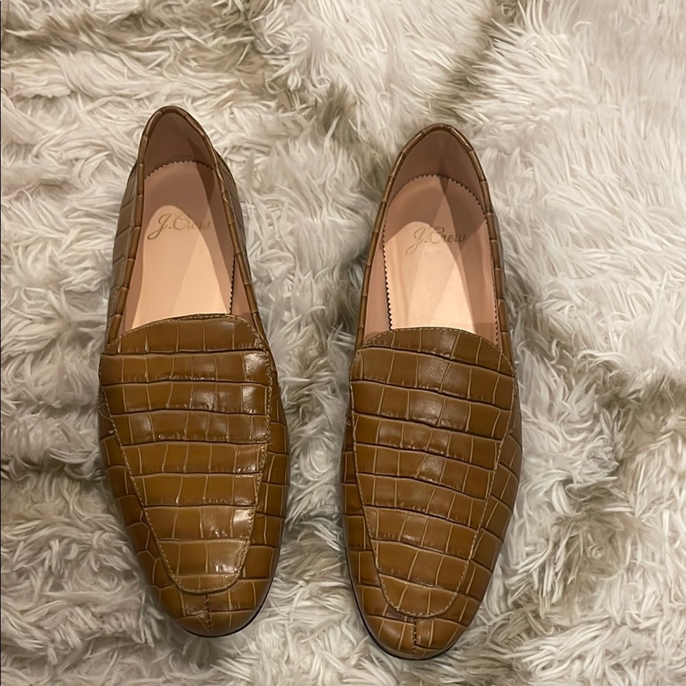 Jcrew brown leather loafer